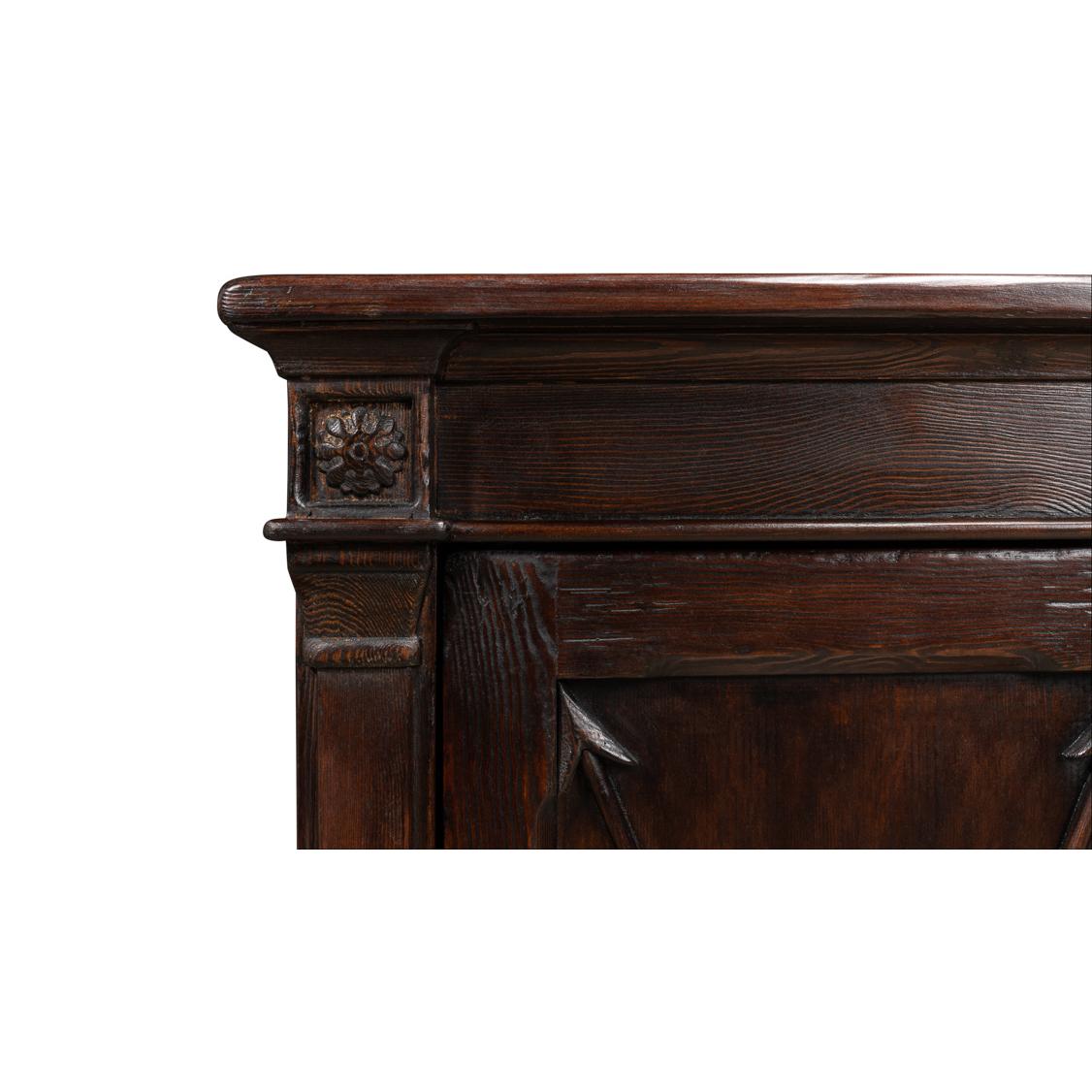Contemporary Long Directoire Style Dark Brown Buffet For Sale
