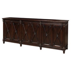 Buffet Largo Estilo Directoire Marrón Oscuro