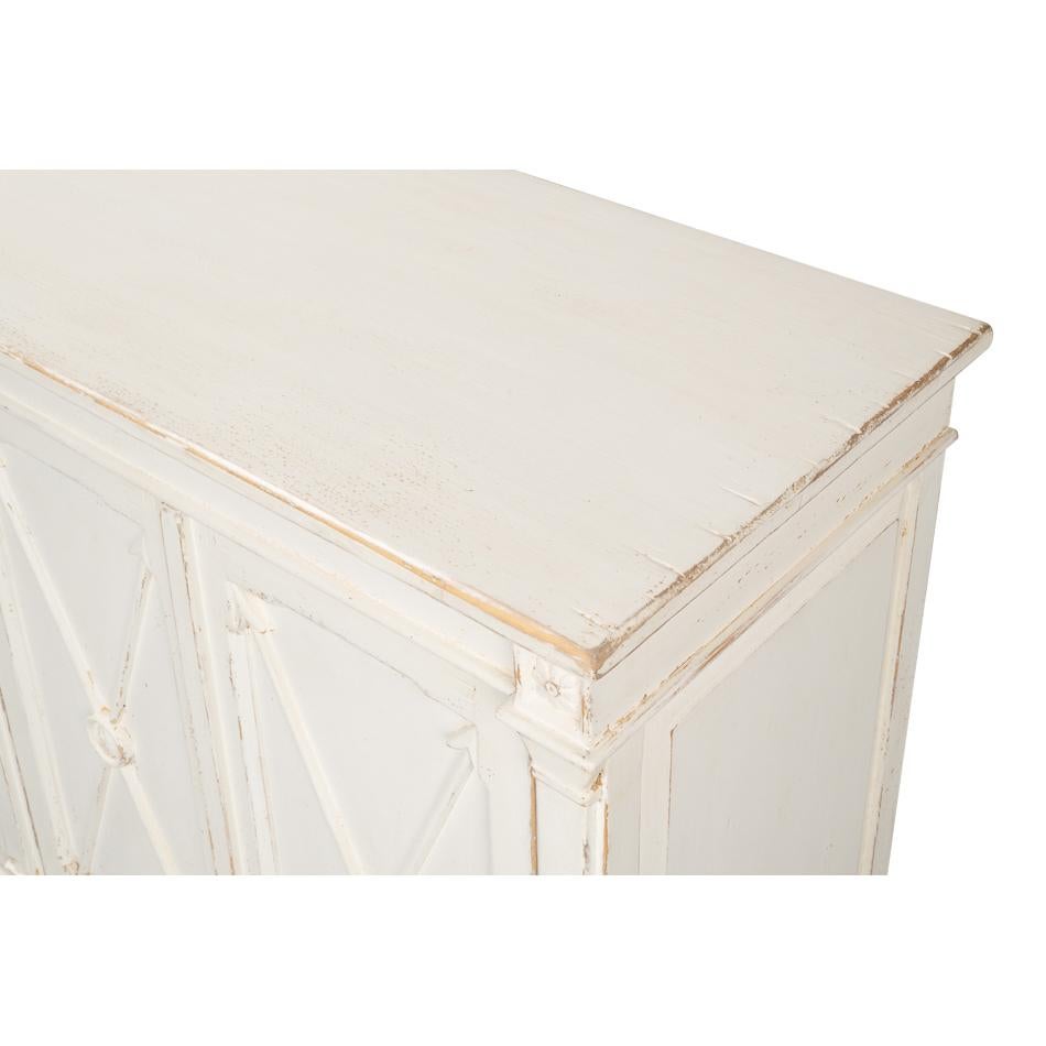 Long Directoire Style White Buffet In New Condition For Sale In Westwood, NJ