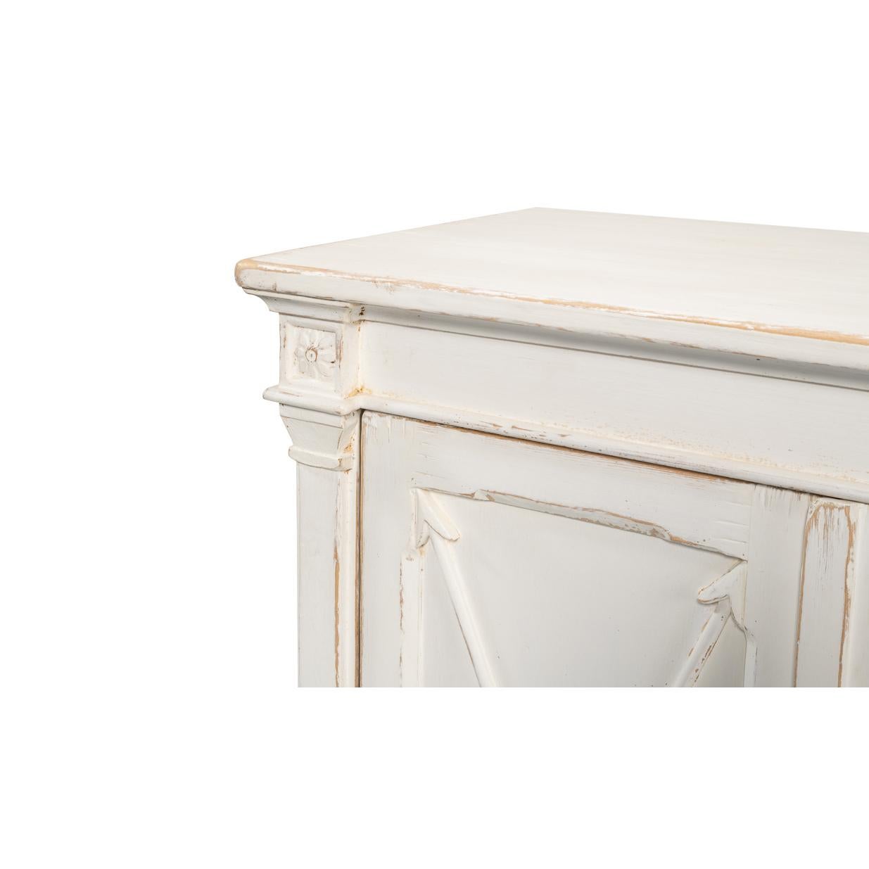 Long Directoire Style White Buffet For Sale 1