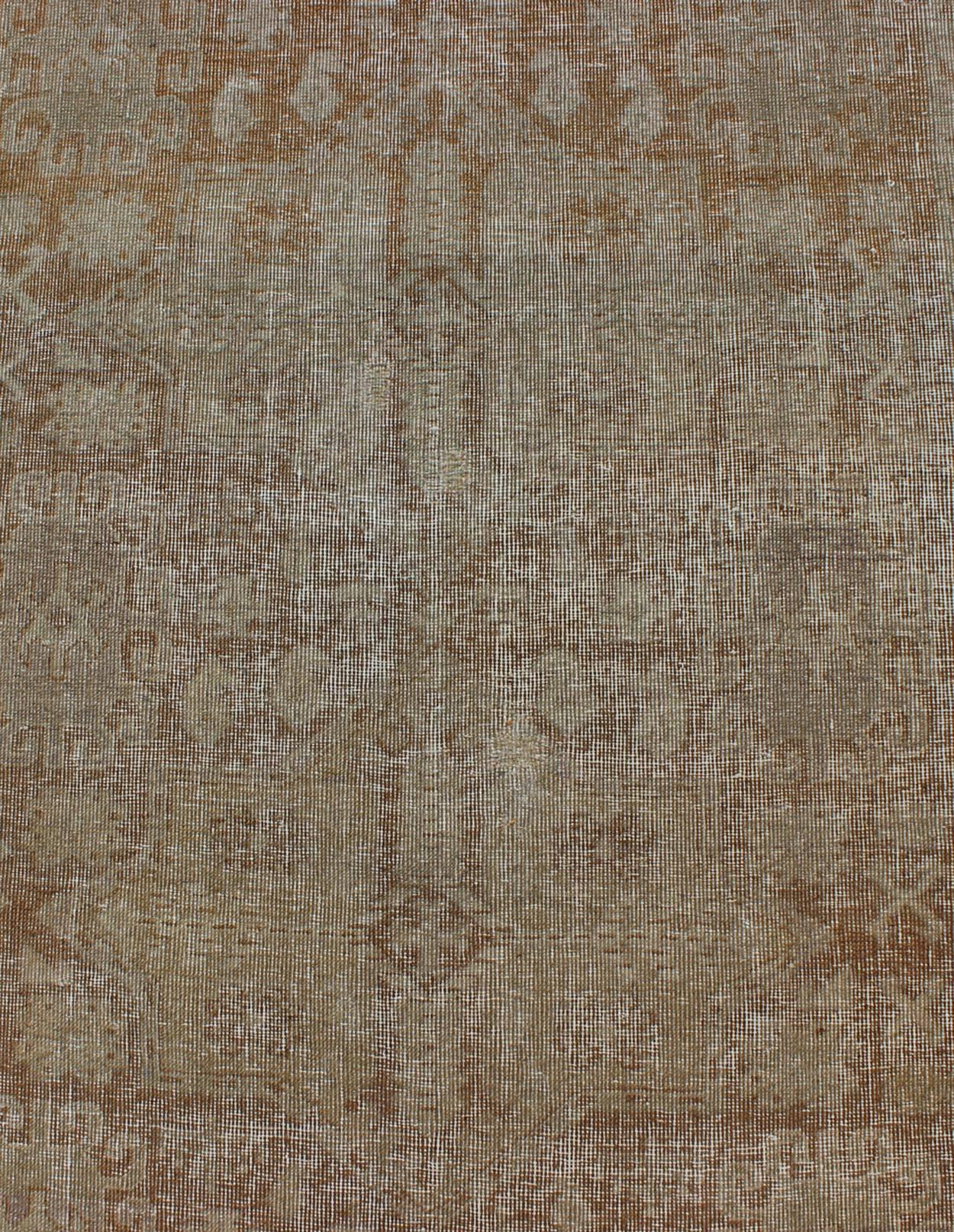 Long Distressed Antique Amritsar Runner in Nude, Taupe, Camel and Neutrals In Good Condition In Atlanta, GA