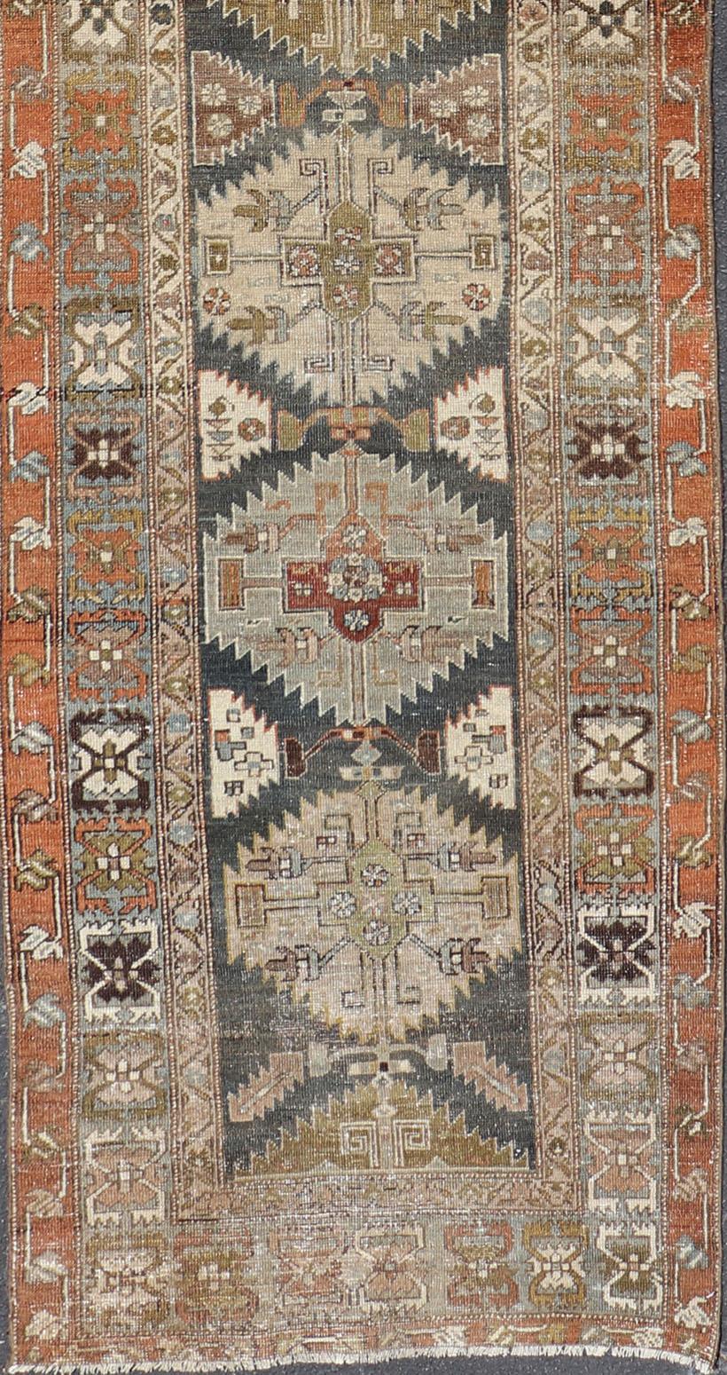 Heriz Searpi runner with multi-medallion and geometric design from Persia, rug/R20-0808 country of origin / type: Iran / Karadjeh, circa 1910

Measures:3 x 13'8

This magnificent Persian Searpi-Heriz bears an exquisite design rendered in variety