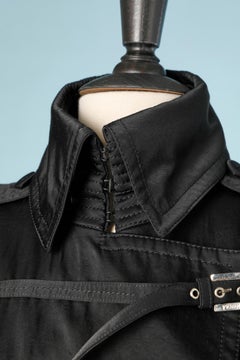 Long double breasted black coat " Steampunk " style Gianfranco Ferre