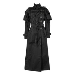 Long double breasted black coat " Steampunk " style Gianfranco Ferre