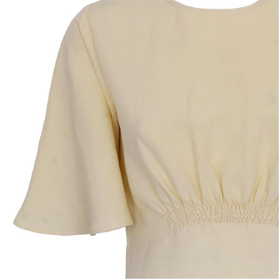 Linen Yellow color Short sleeve Length (shoulder/hem) cm 125 (49.2 inches)
