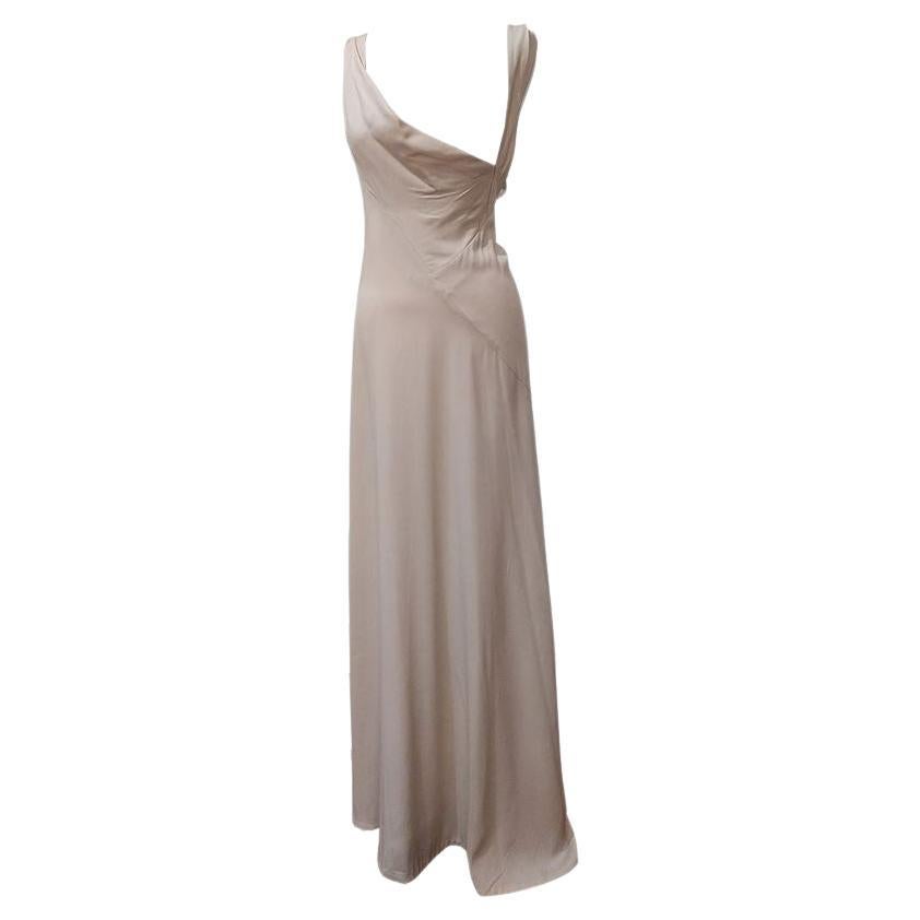 Brunello Cucinelli Size Large Beige Silk Sleeveless Dress at 1stDibs ...