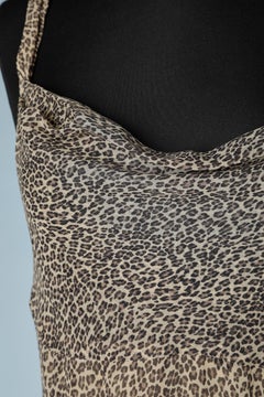 Valentino Miss V - Robe longue en mousseline de soie avec imprimé léopard