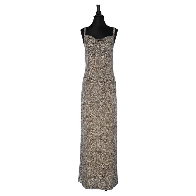 jean paul gaultier leopard print silk chiffon maxi dress Jean Paul Gaultier Leopard-Print Maxi Dress - Brown