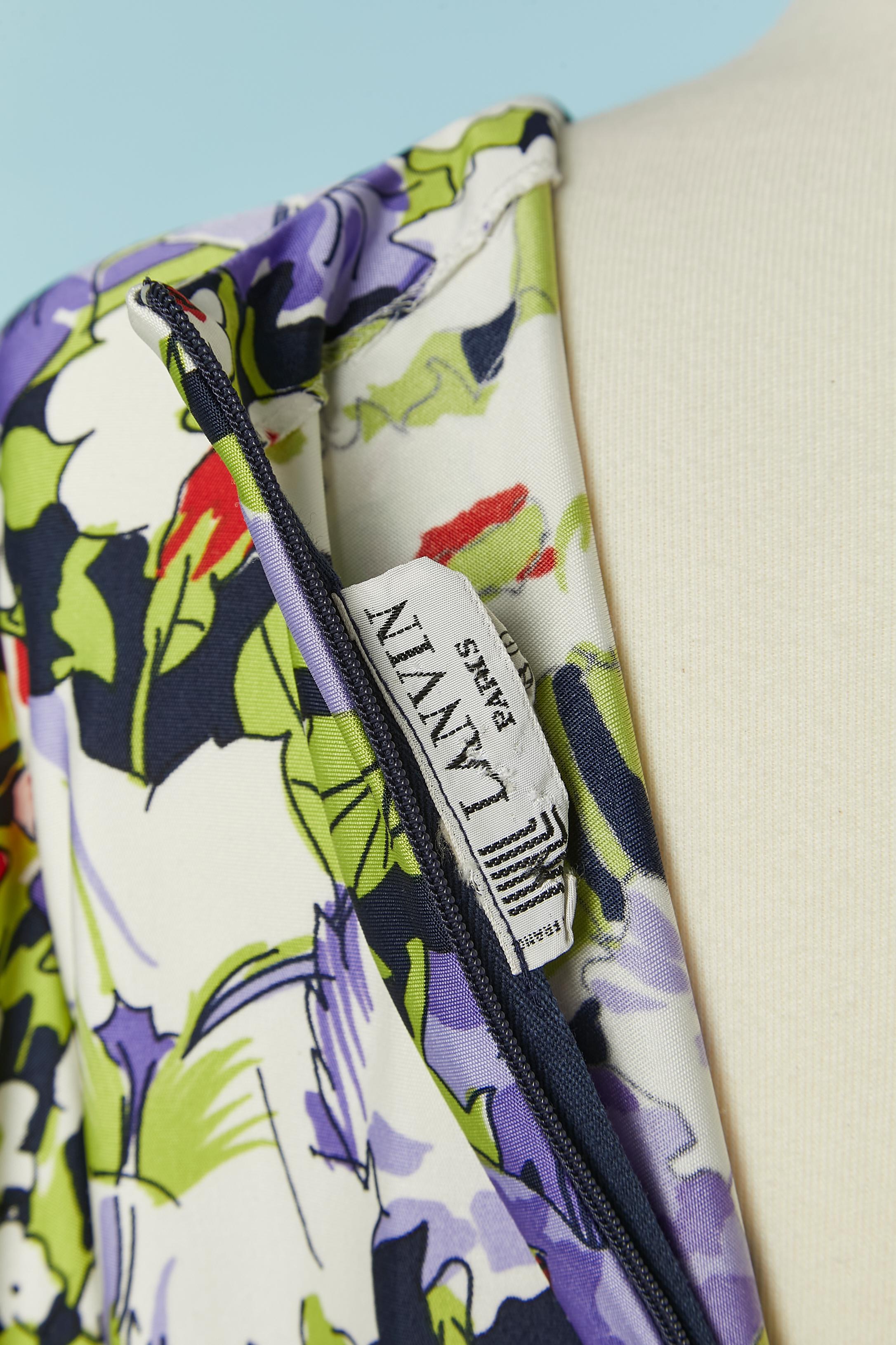 Long dress with flower and striped print LANVIN For Sale 1