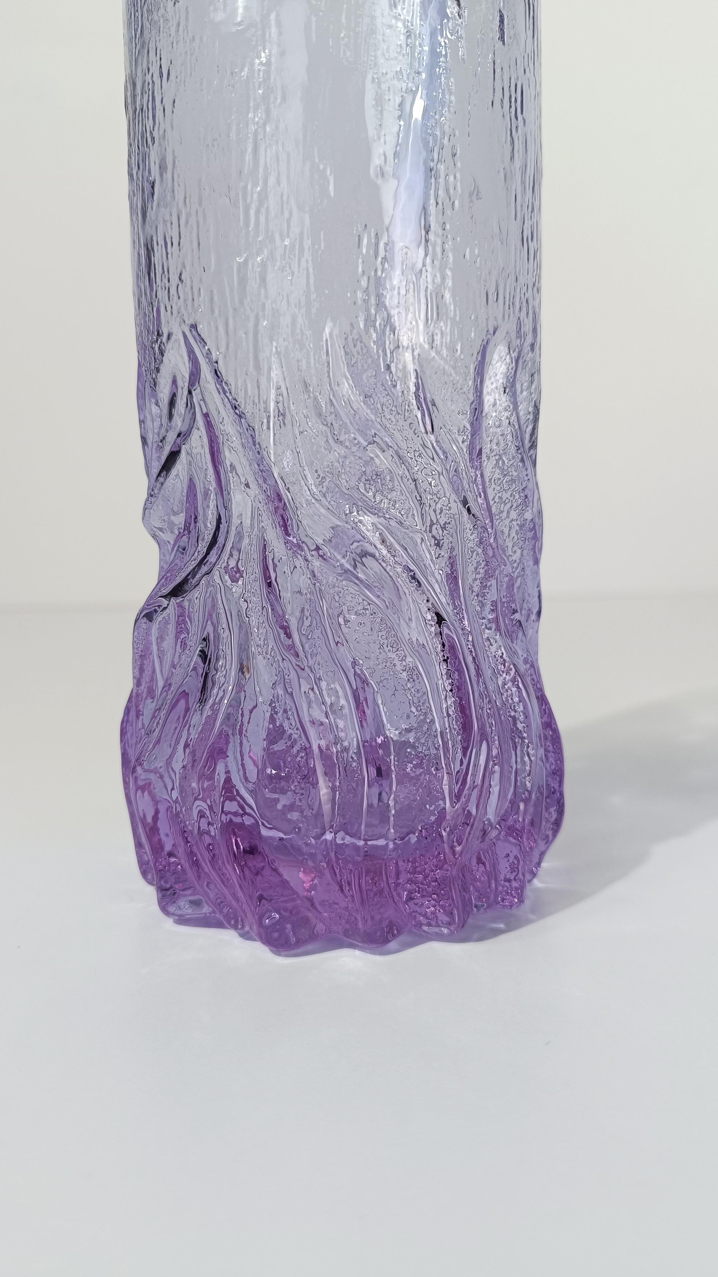Vetro Set di bicchieri e caraffe Long Drink Tumbler in vetro corteccia lilla chiaro, stile Whitefriars Glass in vendita