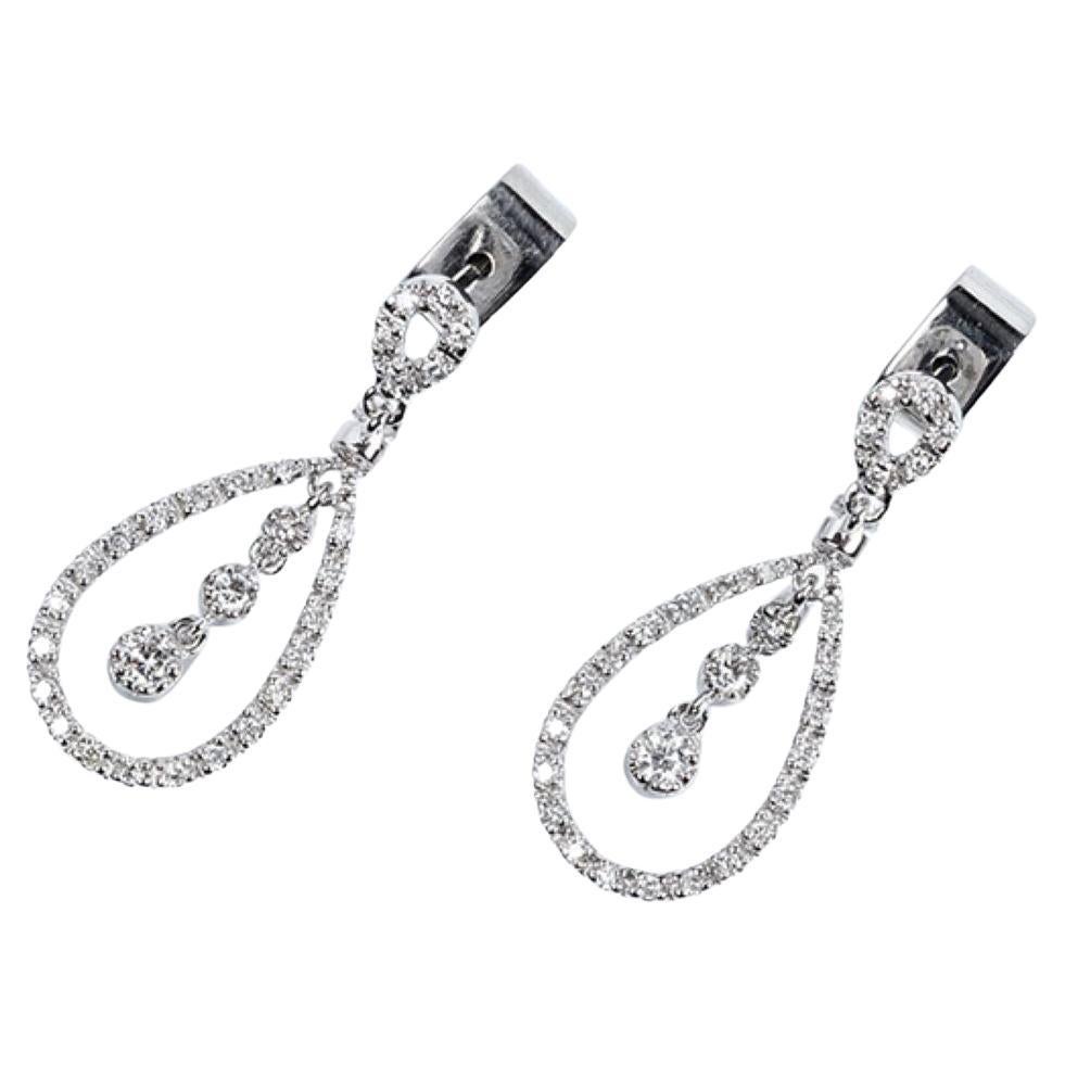 Long Earrings in White Gold and Clean White Diamonds