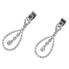 Long Earrings in White Gold and Clean White Diamonds