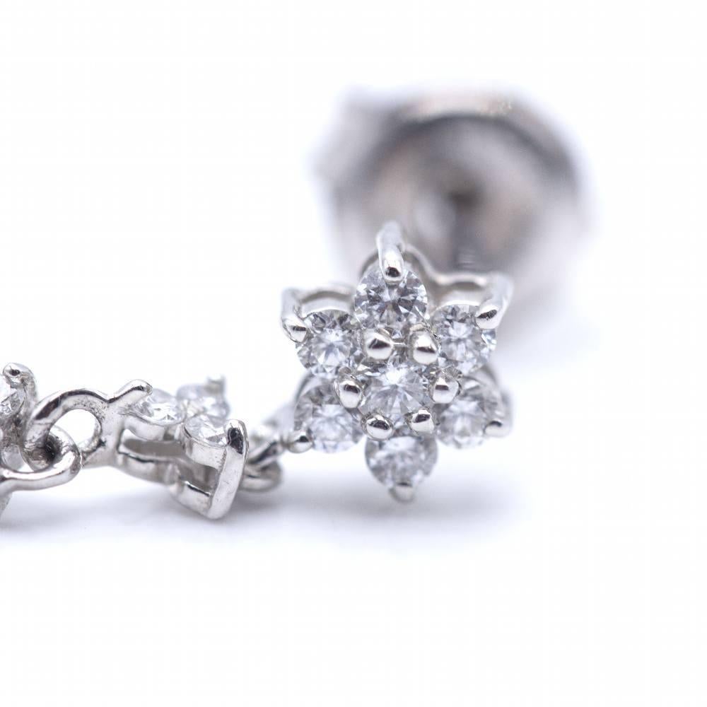 Women's Long earrings with diamonds. For Sale