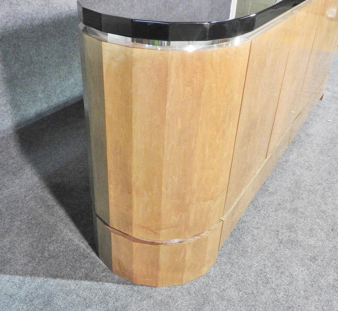 Mid-Century Modern Long Ebonized Top Credenza