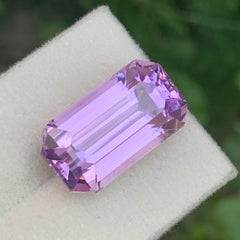 Long Emerald Cut Baby Pink Kunzite Pendant Size Natural from Afghanistan 20 mm