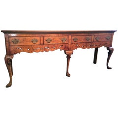 Vintage Long English or Welsh Georgian Style Oak Dresser Sideboard