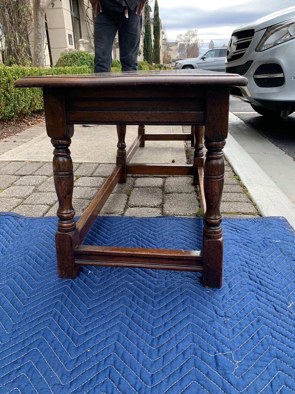 Long English Wood Coffee Table or Joint Stool Bench, circa 1900s-1930s 4