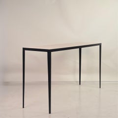Long 'Étude' Iron and Cream Limestone Console or Sofa Table by Design Frères