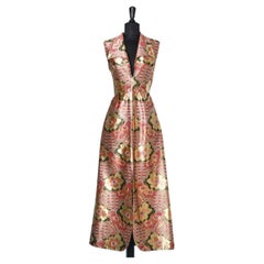 Vintage Long evening dress in flower lurex pattern Georges Kay