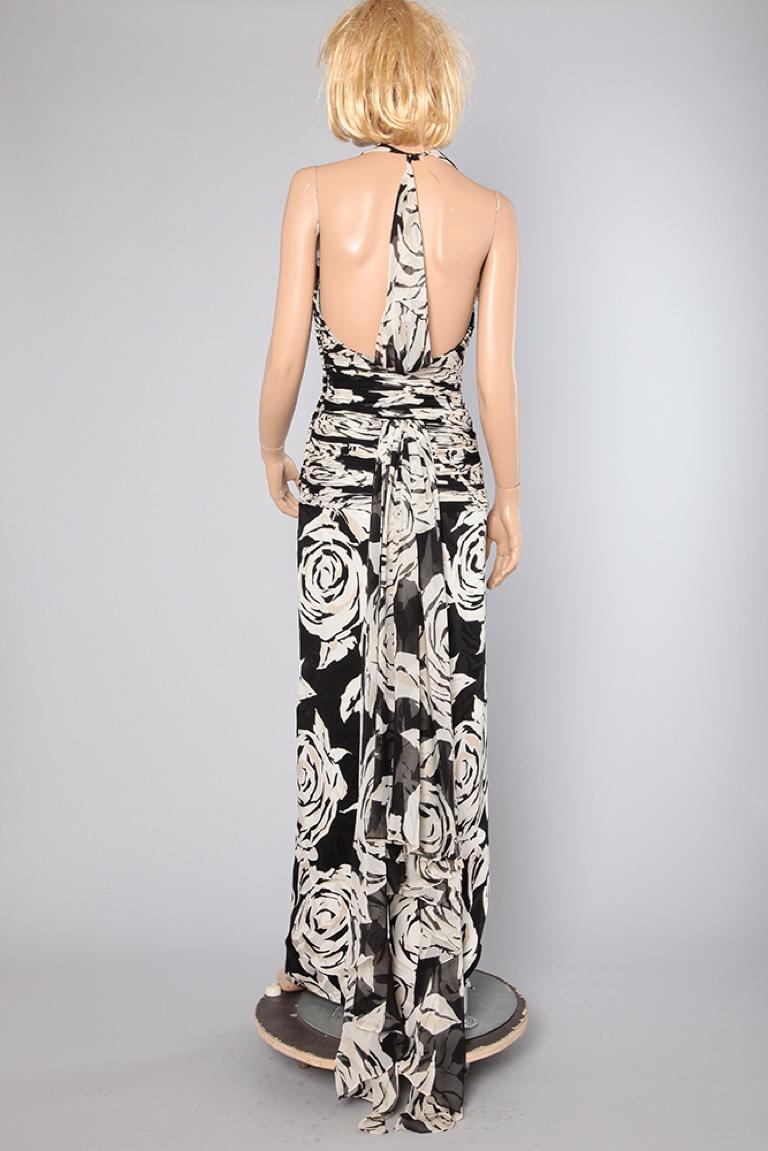 Long evening dress in silk jacquard and silk chiffon Valentino Boutique  For Sale 4