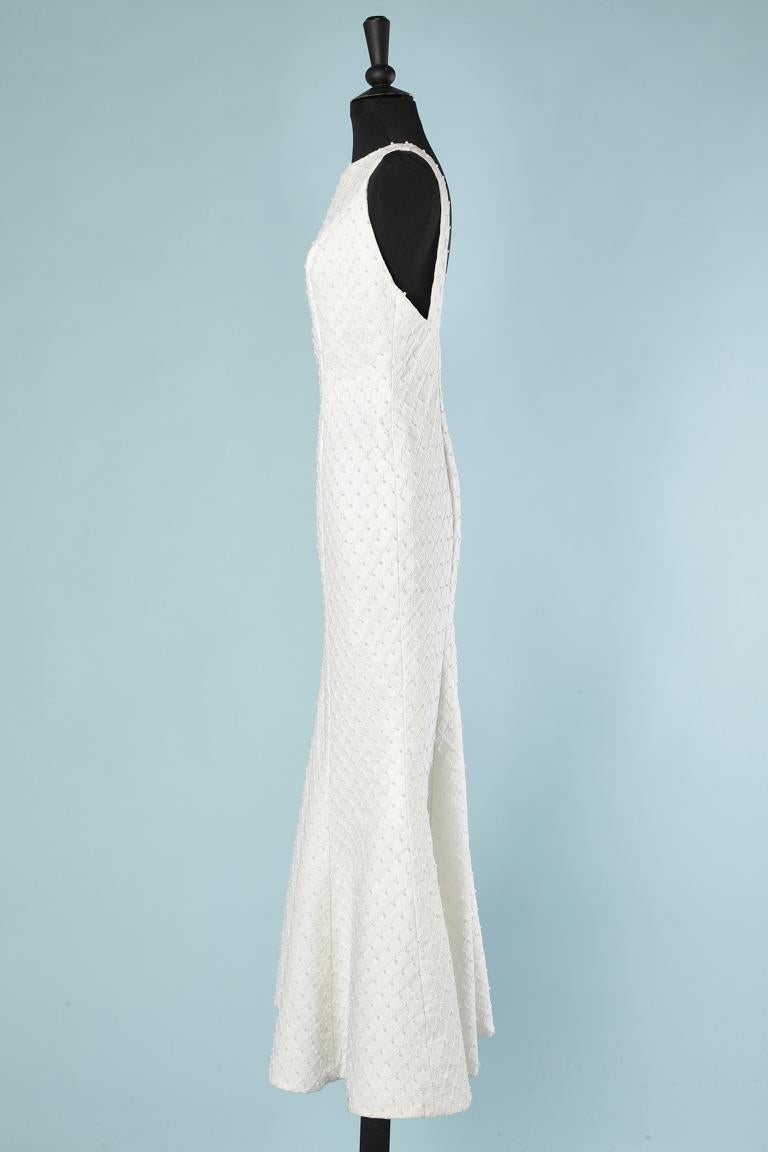 Vestido de noche largo ( o vestido de novia) con pequeñas perlas Ted Lapidus 1