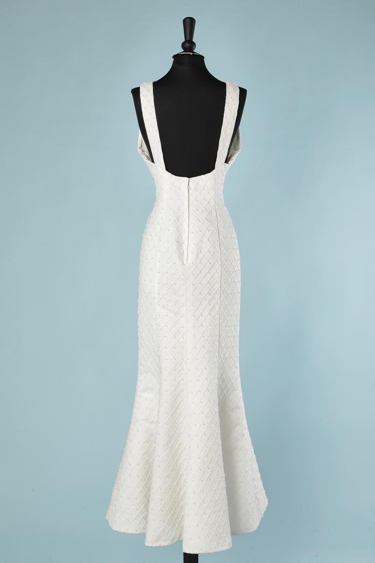 Vestido de noche largo ( o vestido de novia) con pequeñas perlas Ted Lapidus 2