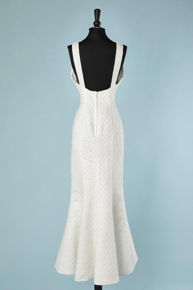 Long evening dress ( or wedding dress) with small pearls Ted Lapidus For  Sale at 1stDibs