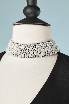 Long evening dress with rhinestone and pearls neckless Karl Lagerfeld Paris