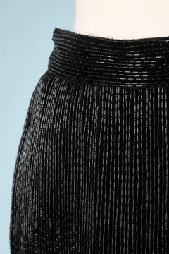 Long evening pencil black skirt fully embroidered Gianni Versace