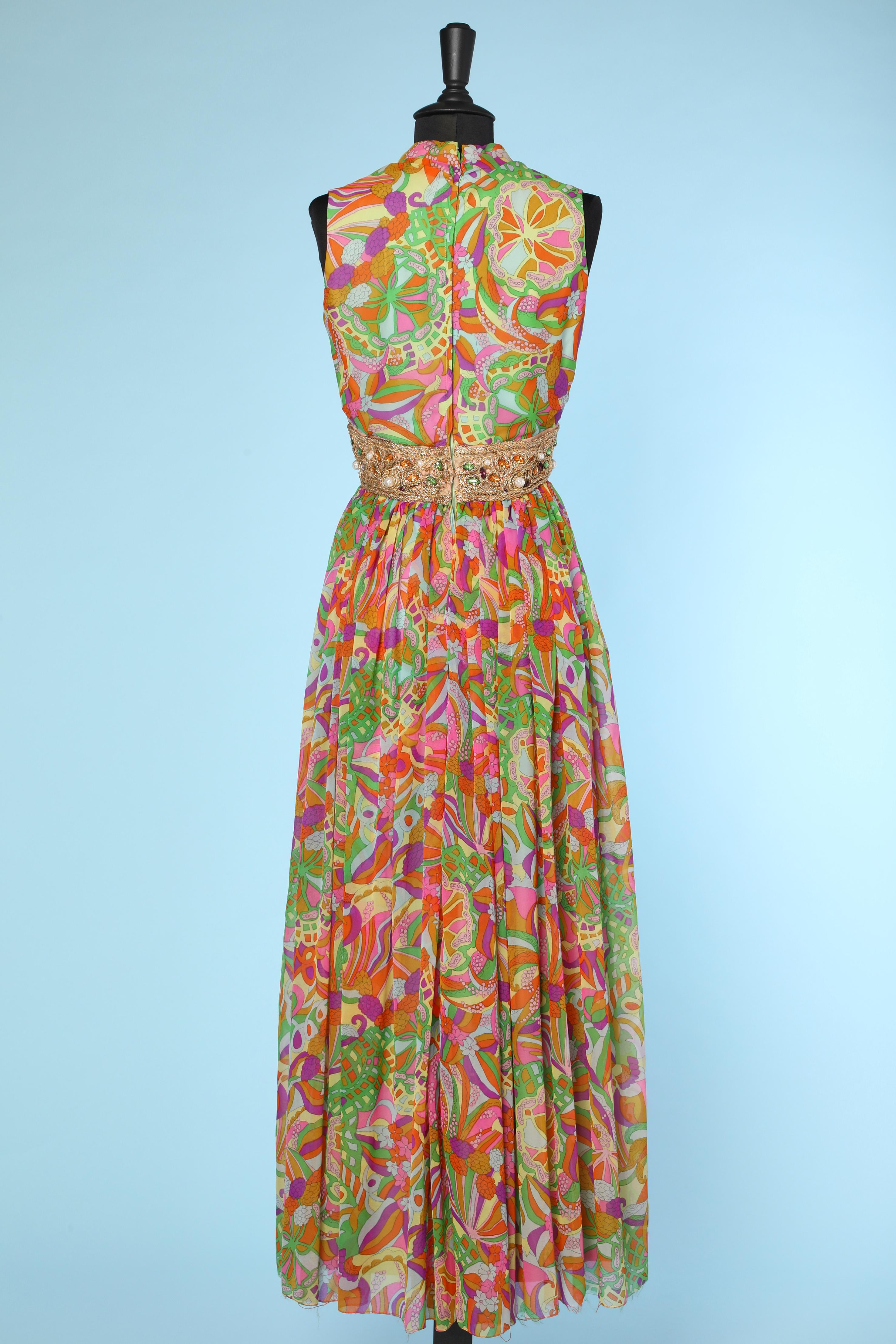 Long evening psychedelic printed dress Bullock's Wilshire 1