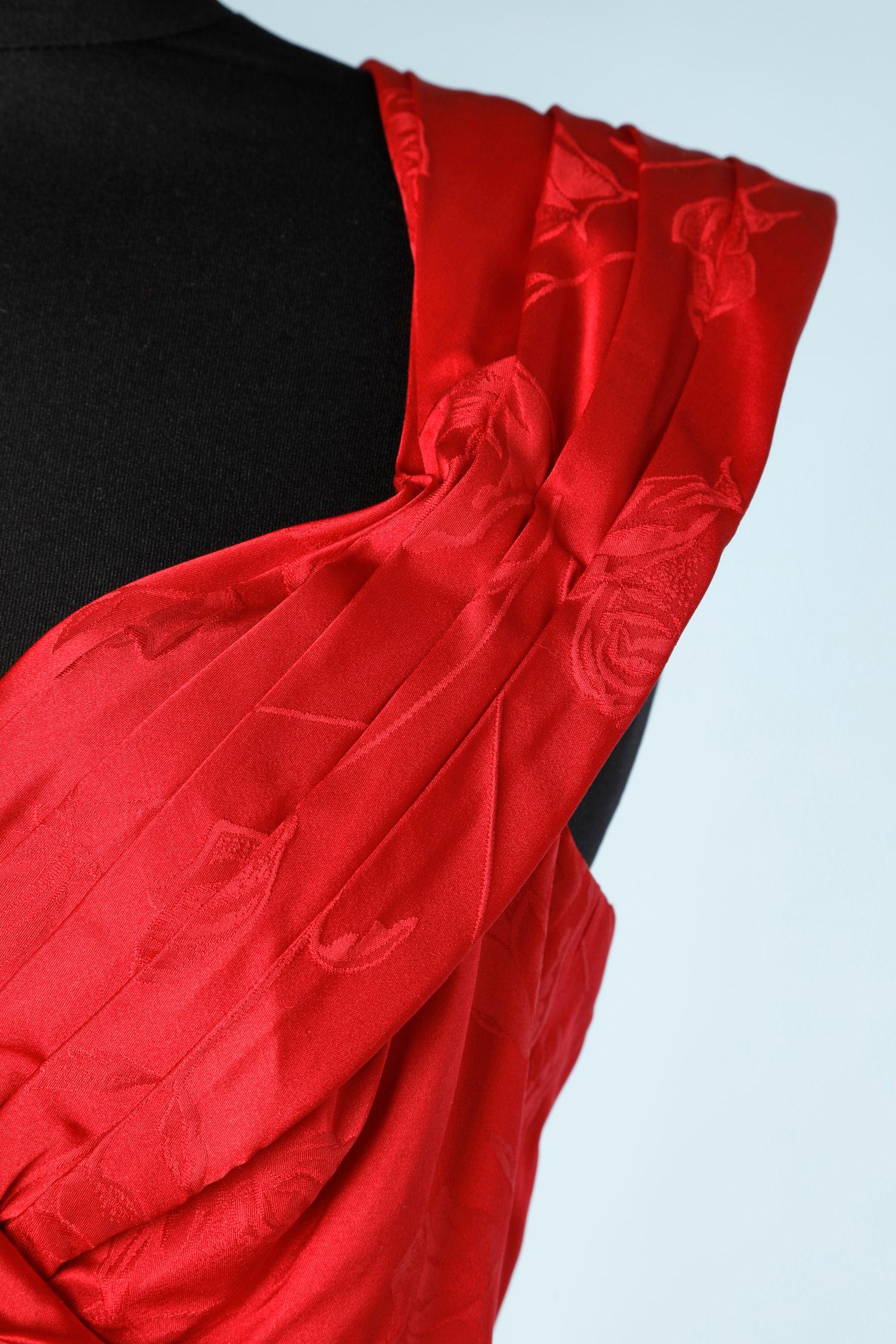 red silk formal dress