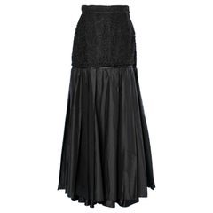 Long evening skirt in black lace and pleated taffetas Gianni Versace