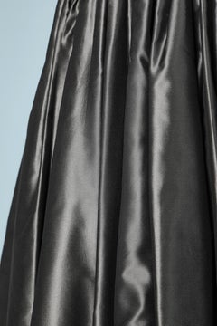 Long evening skirt in black velvet and grey taffetas Christian Dior Boutique