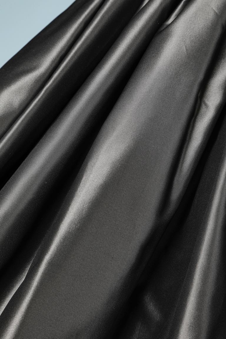 Black Long evening skirt in black velvet and grey taffetas Christian Dior Boutique For Sale