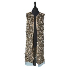 Long evening vest made of petals of tulle, feathers and pvc Maurizio Pecoraro 