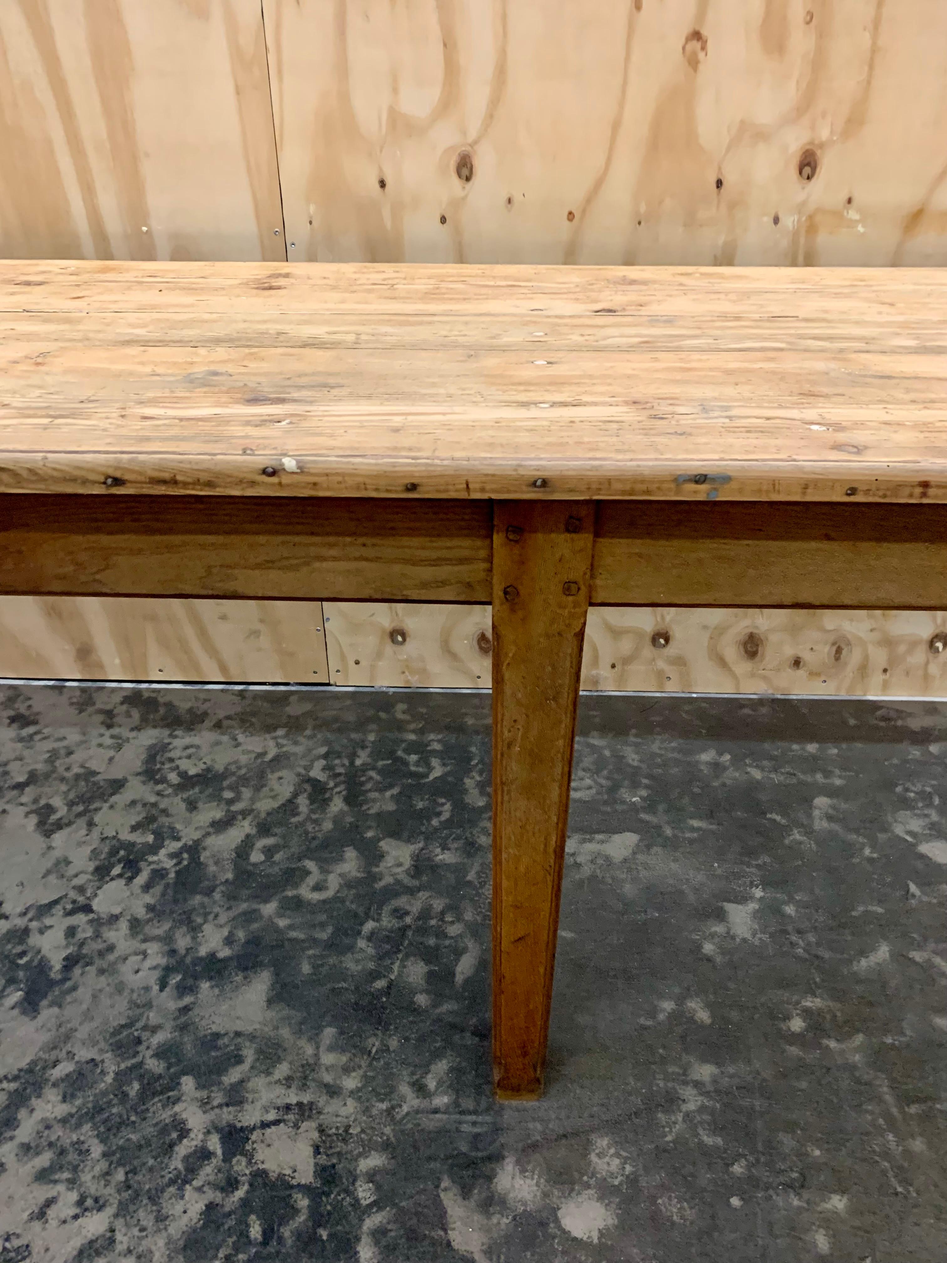 Late 19th Century Long Farm Table For Sale