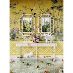 Long Faux Bamboo Console Table