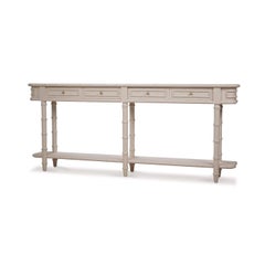 Long Faux Bamboo Console Table
