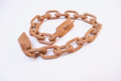 Long Folk Art Hand Carved Pine Whimsy Chain