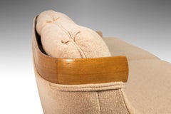 Sculptural Oak Long Four '4' Seat Full Length Sofa by Erwin Lambeth, c. 1960's