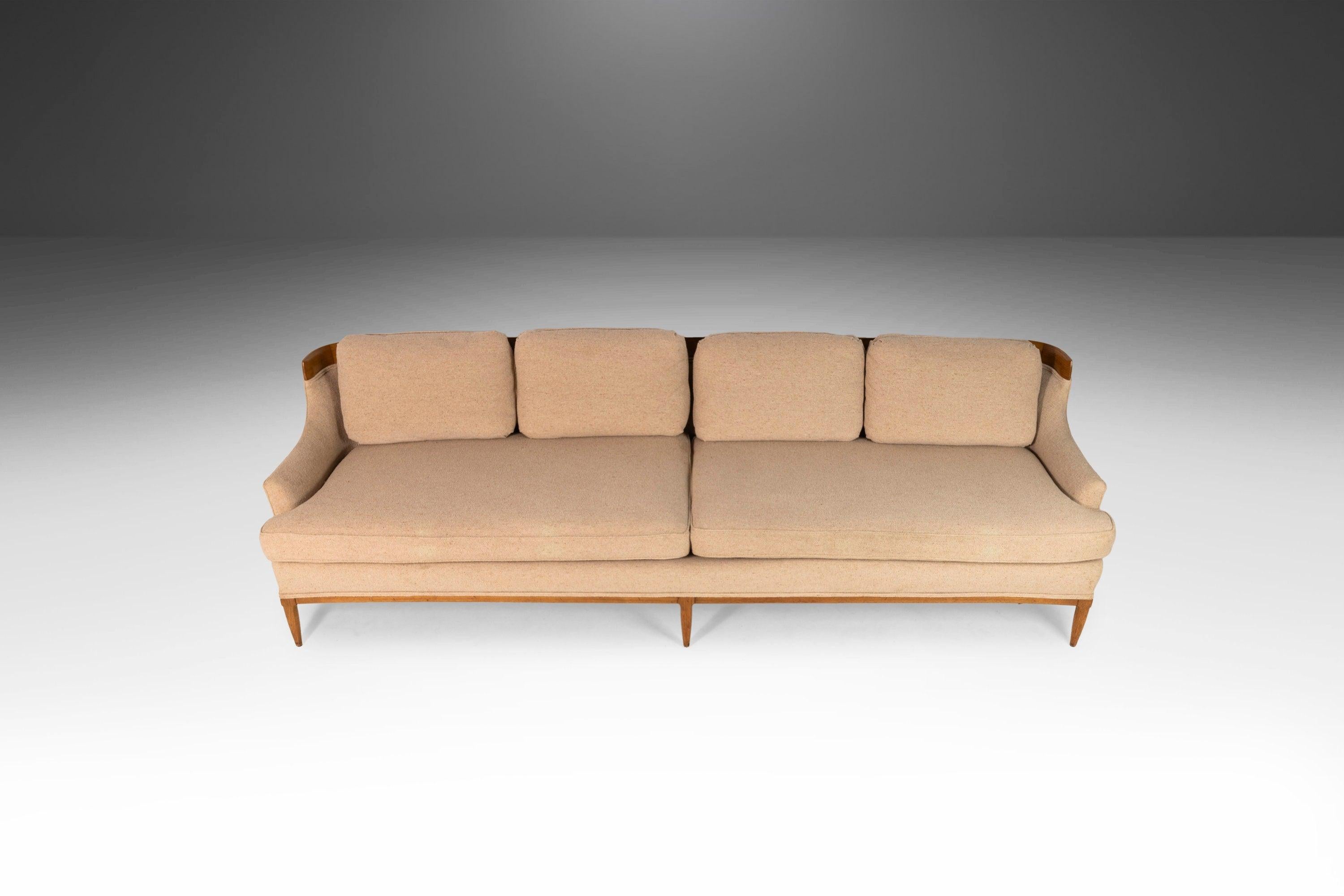 Skulpturales Eichenholzsofa mit vier '4' Sitzen in voller Länge von Erwin Lambeth, ca. 1960er Jahre (Moderne der Mitte des Jahrhunderts) im Angebot