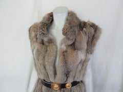 Long Fox Fur Sleeveless Gilet Vest
