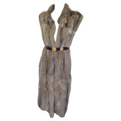 Long Fox Fur Sleeveless Gilet Vest