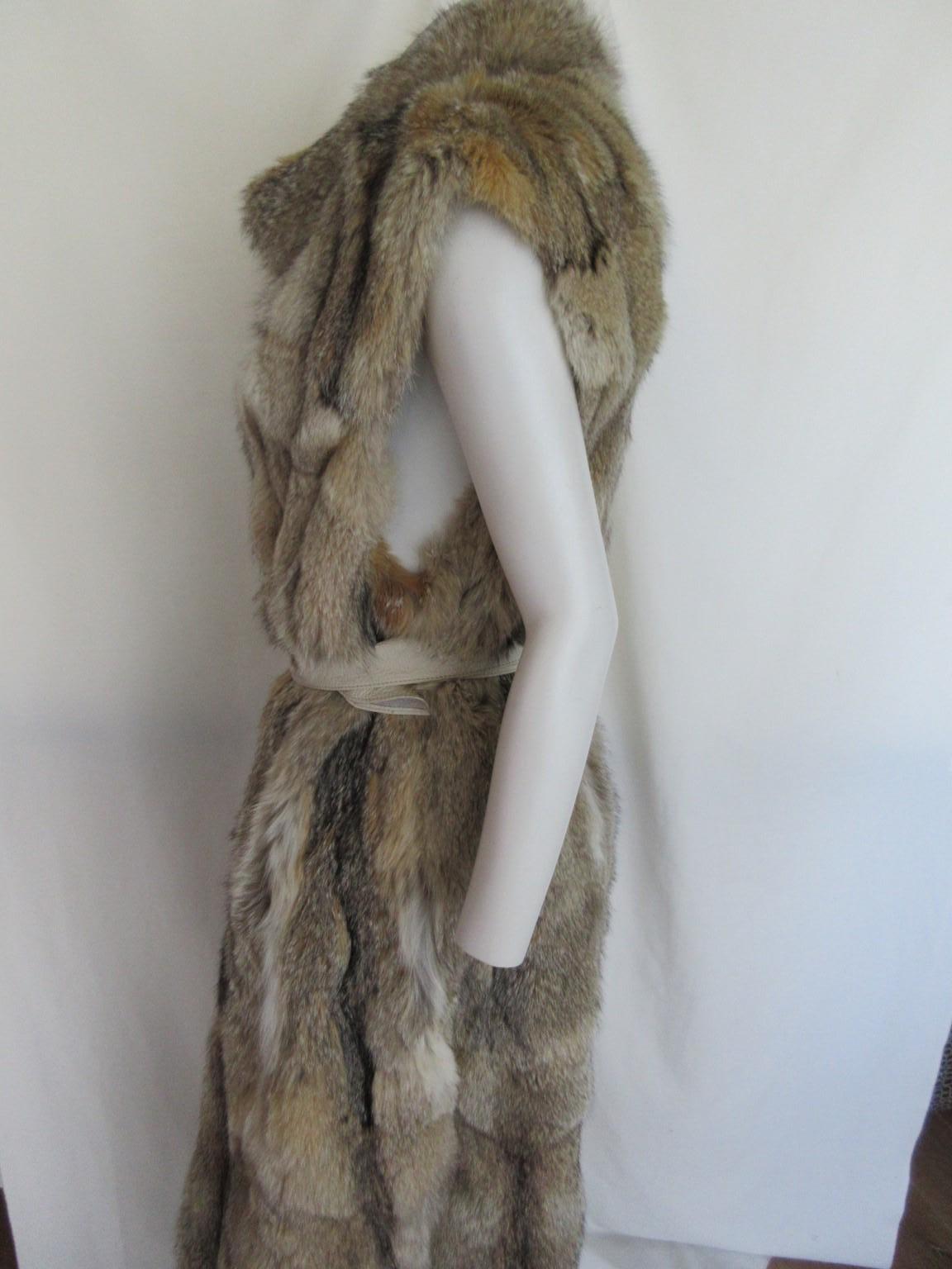 Long Fox Fur Sleeveless Vest For Sale 2
