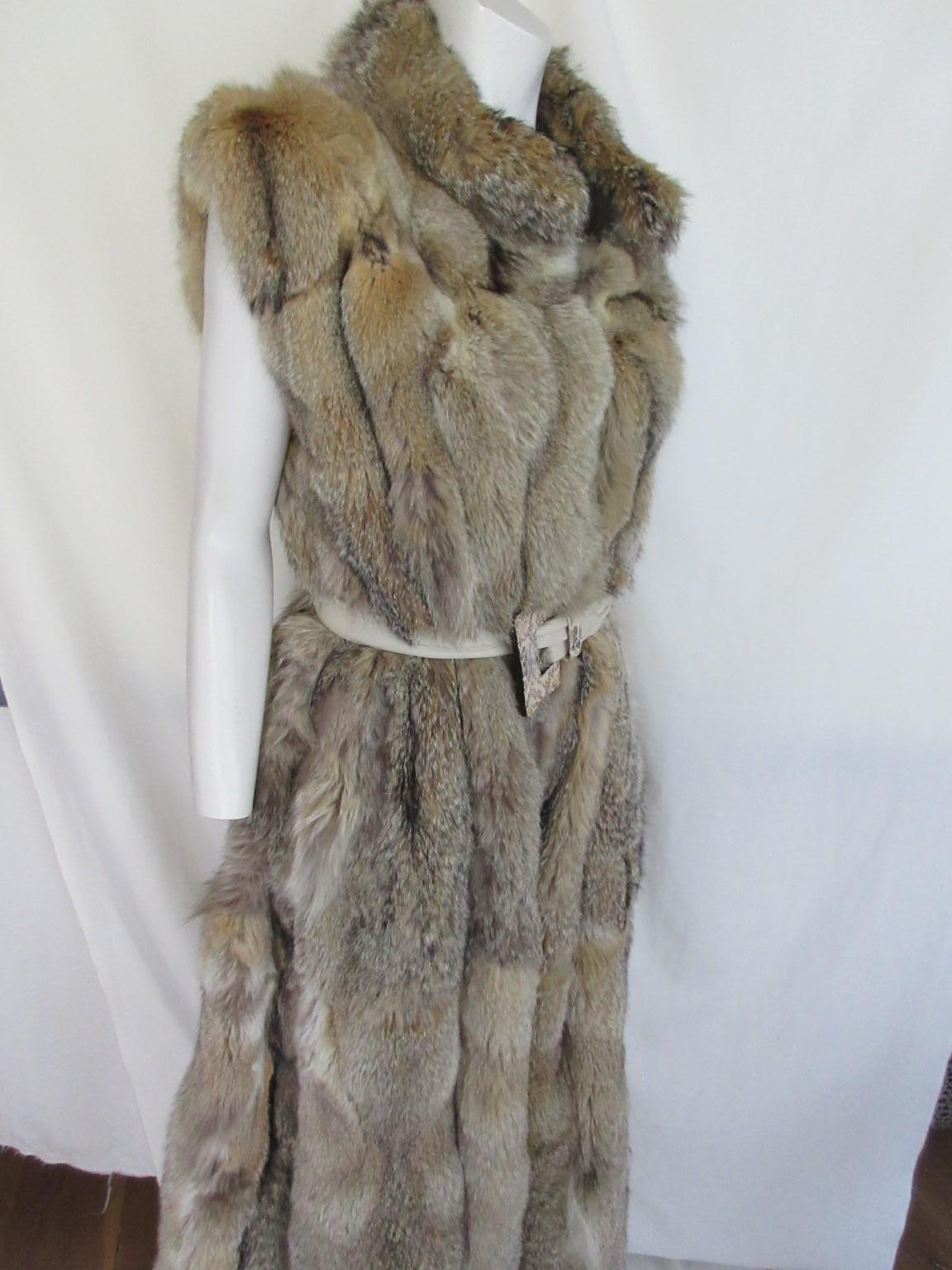 Long Fox Fur Sleeveless Vest For Sale 4