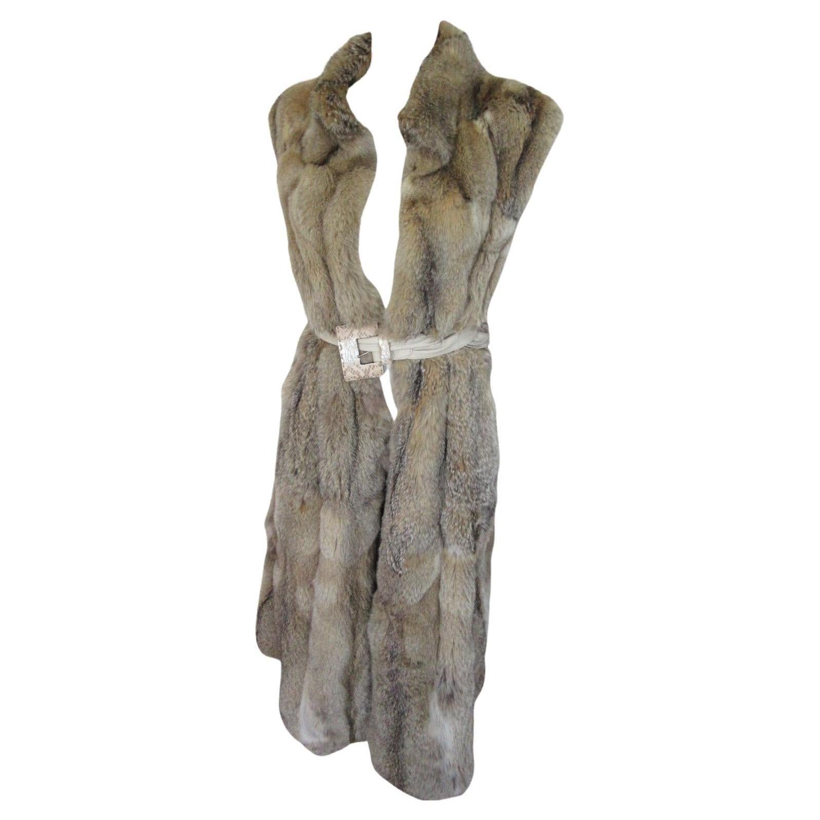 Long Fox Fur Sleeveless Vest For Sale