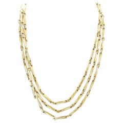 Antique Long, French 19th Century Gold Necklace