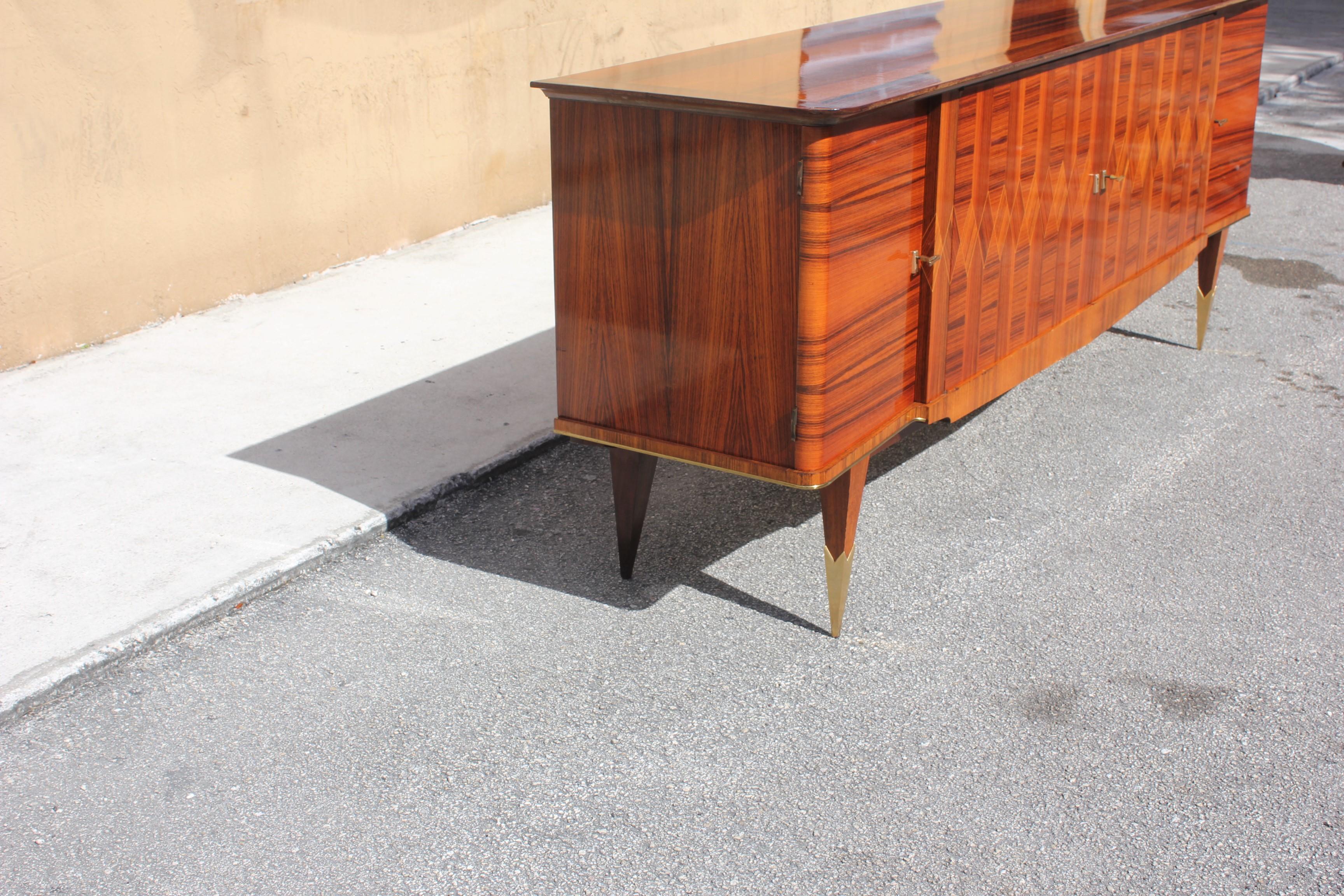 Long French Modern Macassar Ebony Buffet / Credenzas / Sideboard For Sale 3