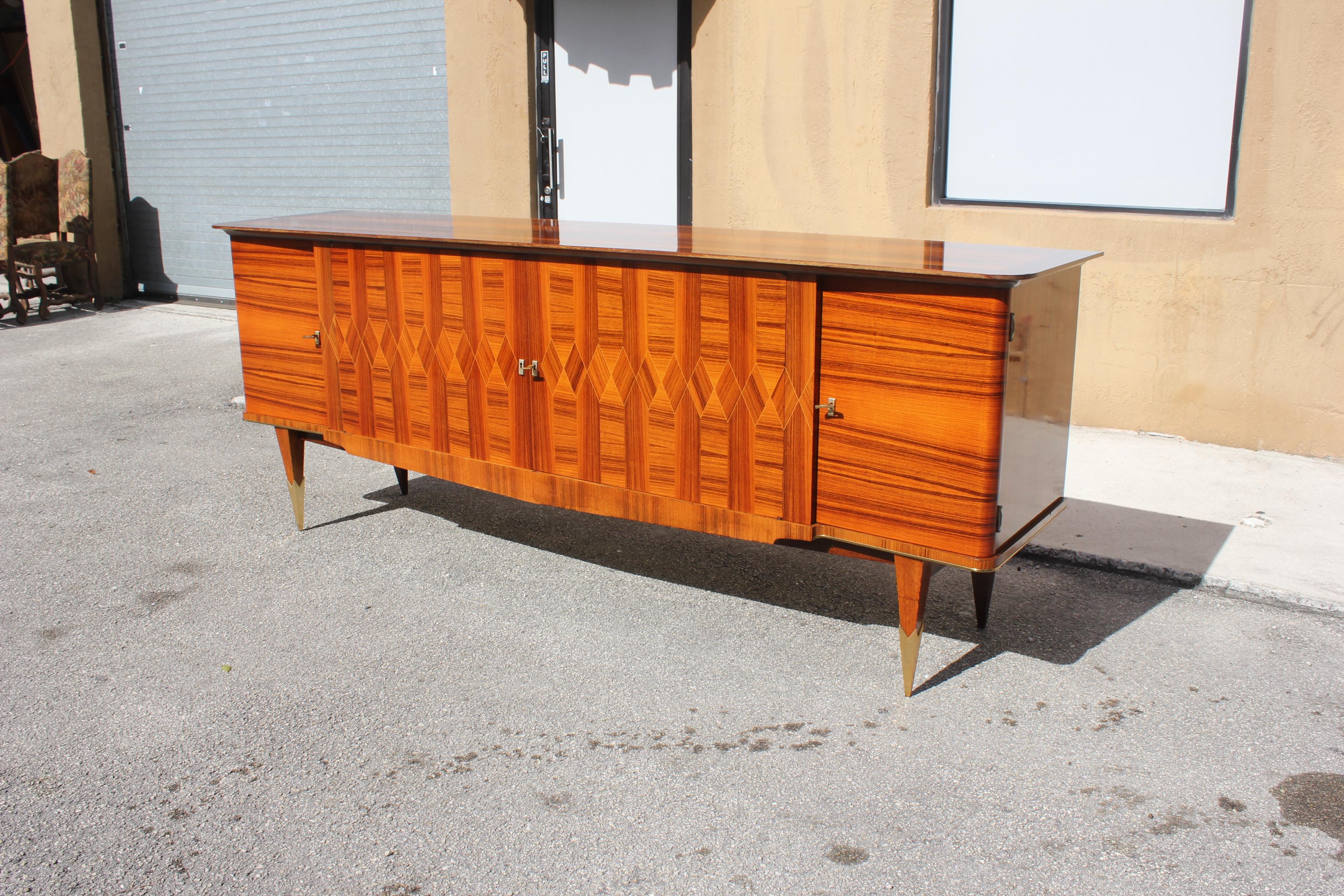 Long French Modern Macassar Ebony Buffet / Credenzas / Sideboard For Sale 10