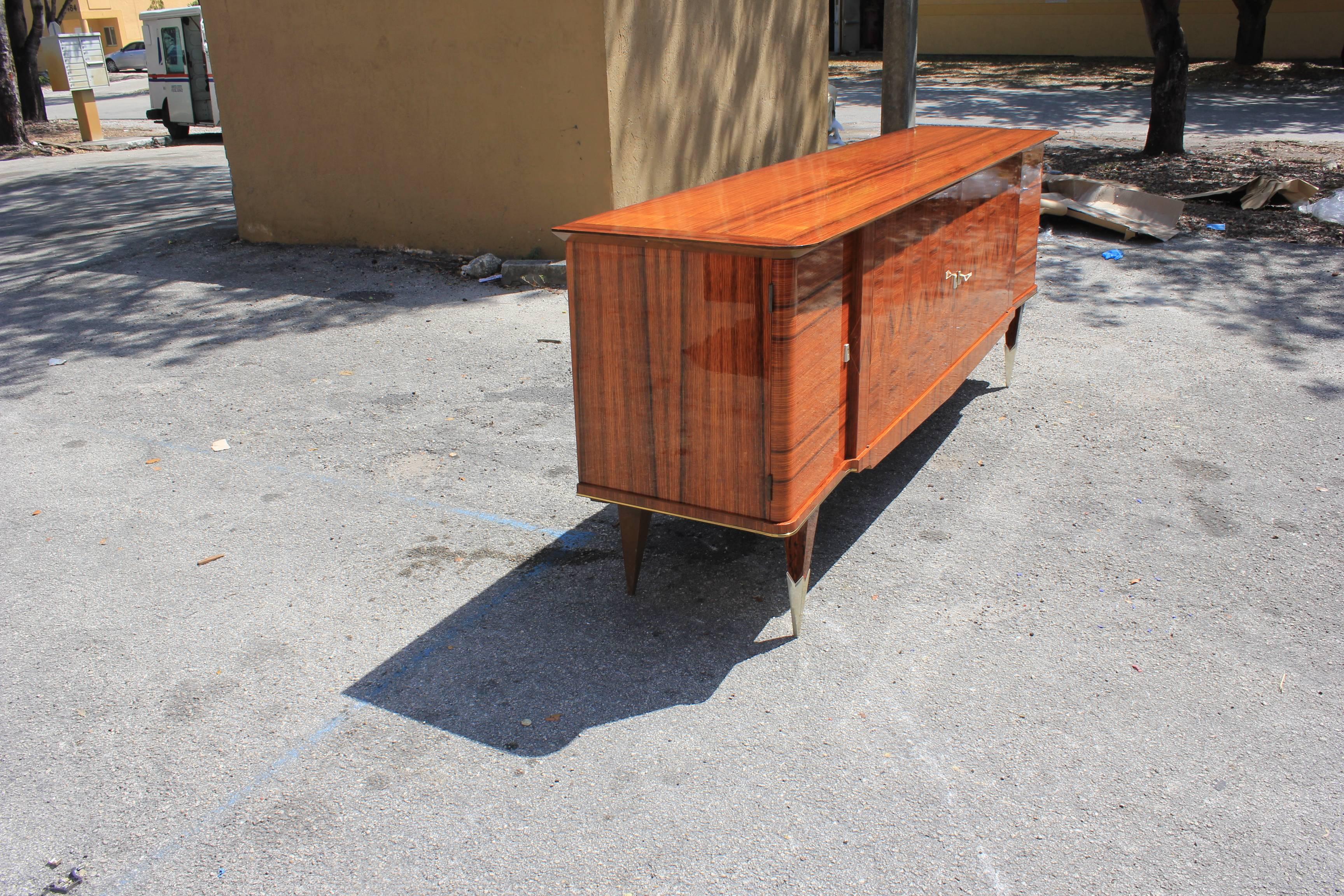 Long French Art Deco Light Macassar Ebony 